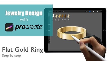 Gold ring rendering with Procreate in iPad