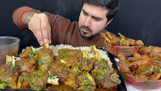 ASMR; Eating Spicy Mutton Curry+Spicy Chicken Legs Curry with Rice+Extra gravy || Real Mukbang