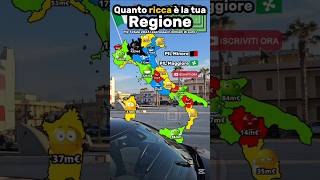 Regioni Italiane per PIL Totale (Soldi/euro) | #italia #map #regioni #lombardia #valledaosta