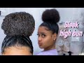 How to do a quick &amp; easy HIGH BUN on THICK natural hair || GILARY