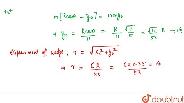 A wooden wedge of mass `10 m` has a smooth groove on its inclined surface. The groove