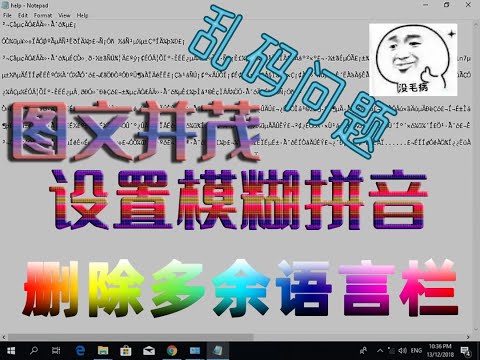 一次过解决乱码，删除不要的语言栏，启动和使用内建中文拼音，设置模糊拼音。