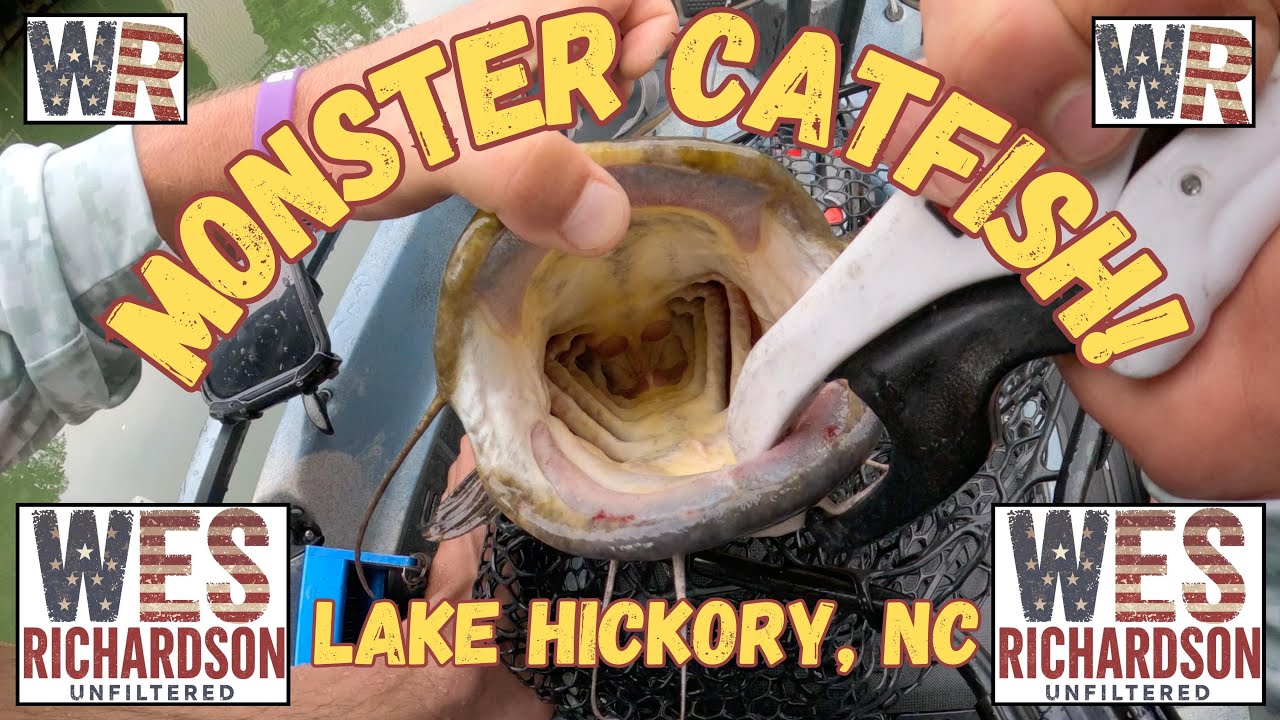 Huge Catfish DRAGS KAYAK!!! Lake Hickory North Carolina