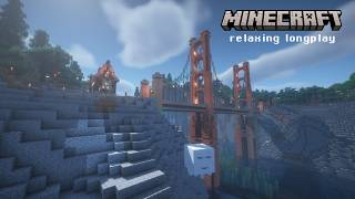 Relaxing Minecraft Longplay - Build a Cozy Cabin in the Redwood Forest with me