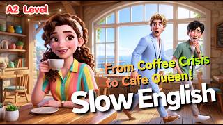 The Coffee Machine Broke… Then She Became a Cafe Queen | Slow English Practice (A2 Level)