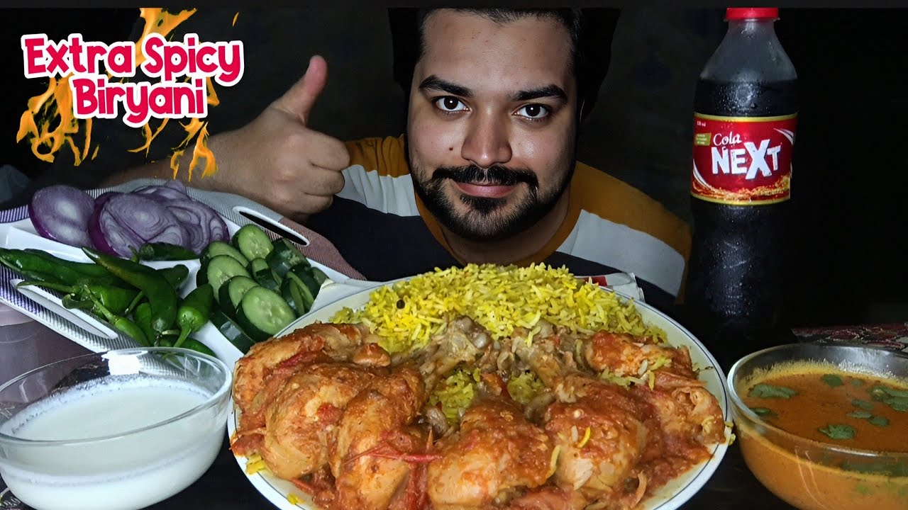 Extra Spicy Chicken Biryani & Chicken Curry Eating ASMR 🍗🔥 Basmati Rice Mukbang | No Talking