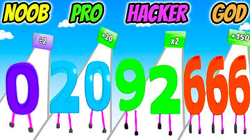 Digit Run 3D - NOOB vs PRO vs HACKER vs GOD