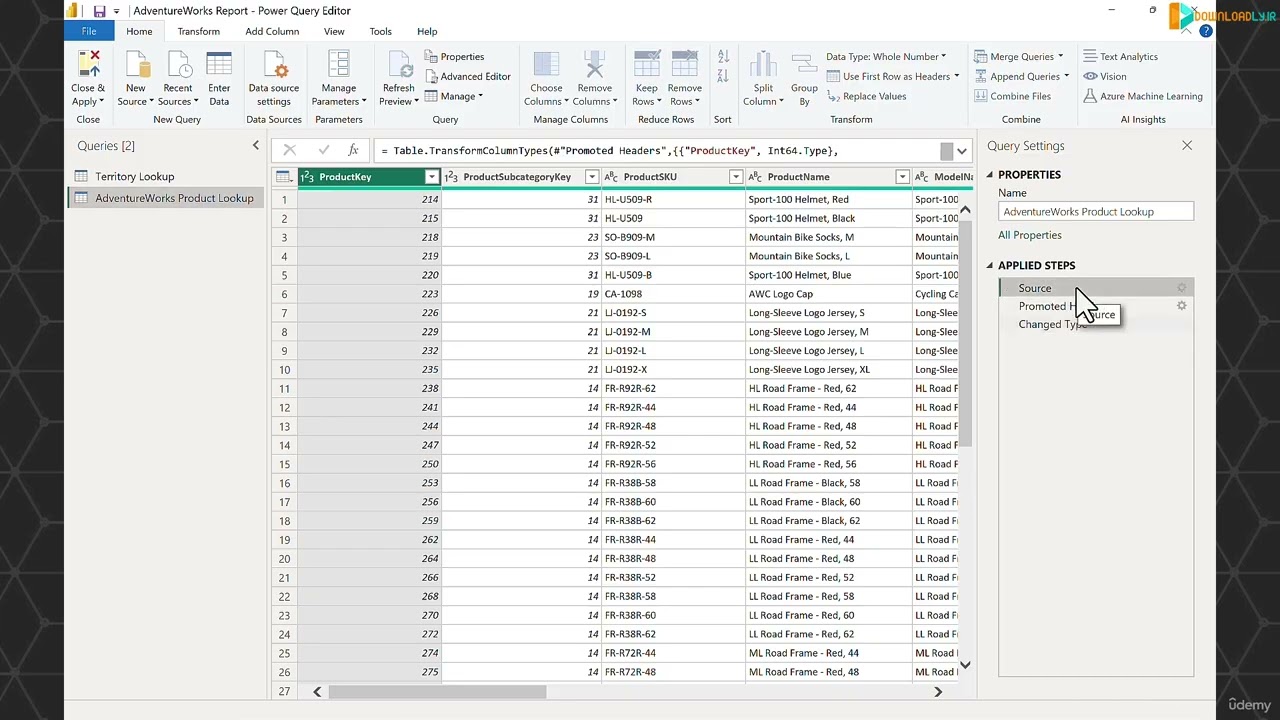 3.5 Basic Table Transformations -  Microsoft Power BI Desktop for Business Intelligence | YDisLive