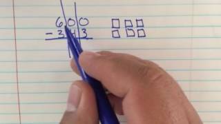 Subtracting across zeros
