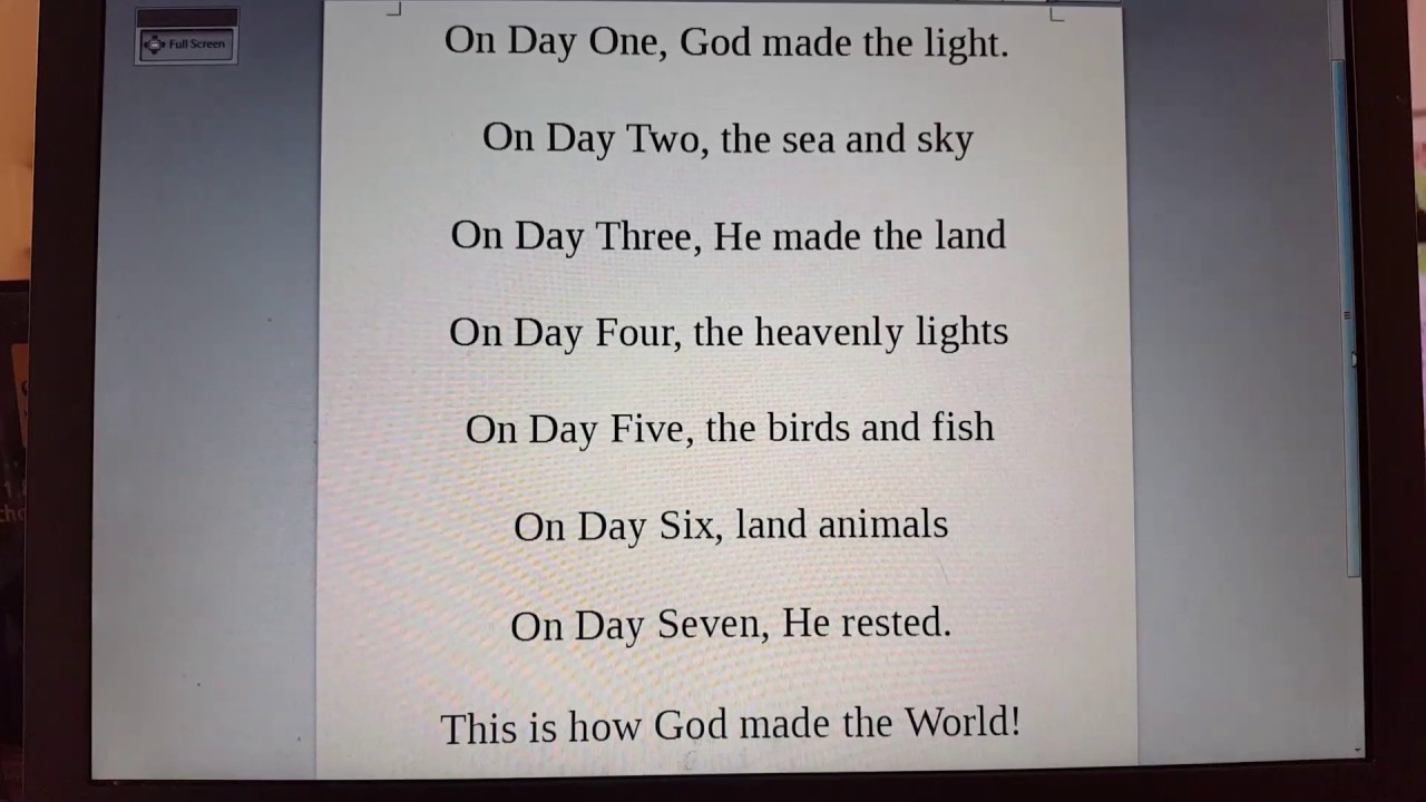 Days Of Creation Song YouTube Days of creation song youtube