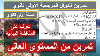 التمرين 4 أفكار ذكية المناقشة البيانية لحلول المعادلة الدوال المرجعية / رياضيات الأولى ثانوي علمي