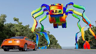 Cars Speed Test with RAINBOW BUS EATER – BeamNG.Drive