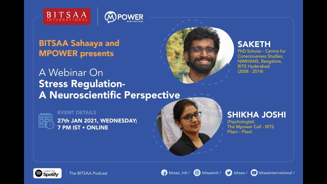 Sahaaya Webinar Series - "Stress regulation - A Neuroscience Perspective"