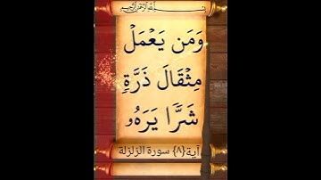 آية {٨} سورة الزلزلة