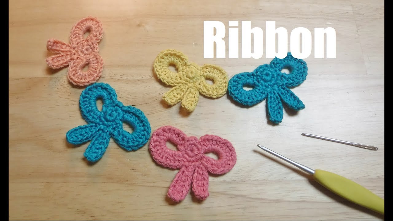 Crochet A Bow Ribbon かぎ針編みミニリボン 코바늘 미니리본 뜨기 Youtube