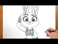 How to Draw JUDY HOPPS (Zootropolis) | Easy Pencil Sketch