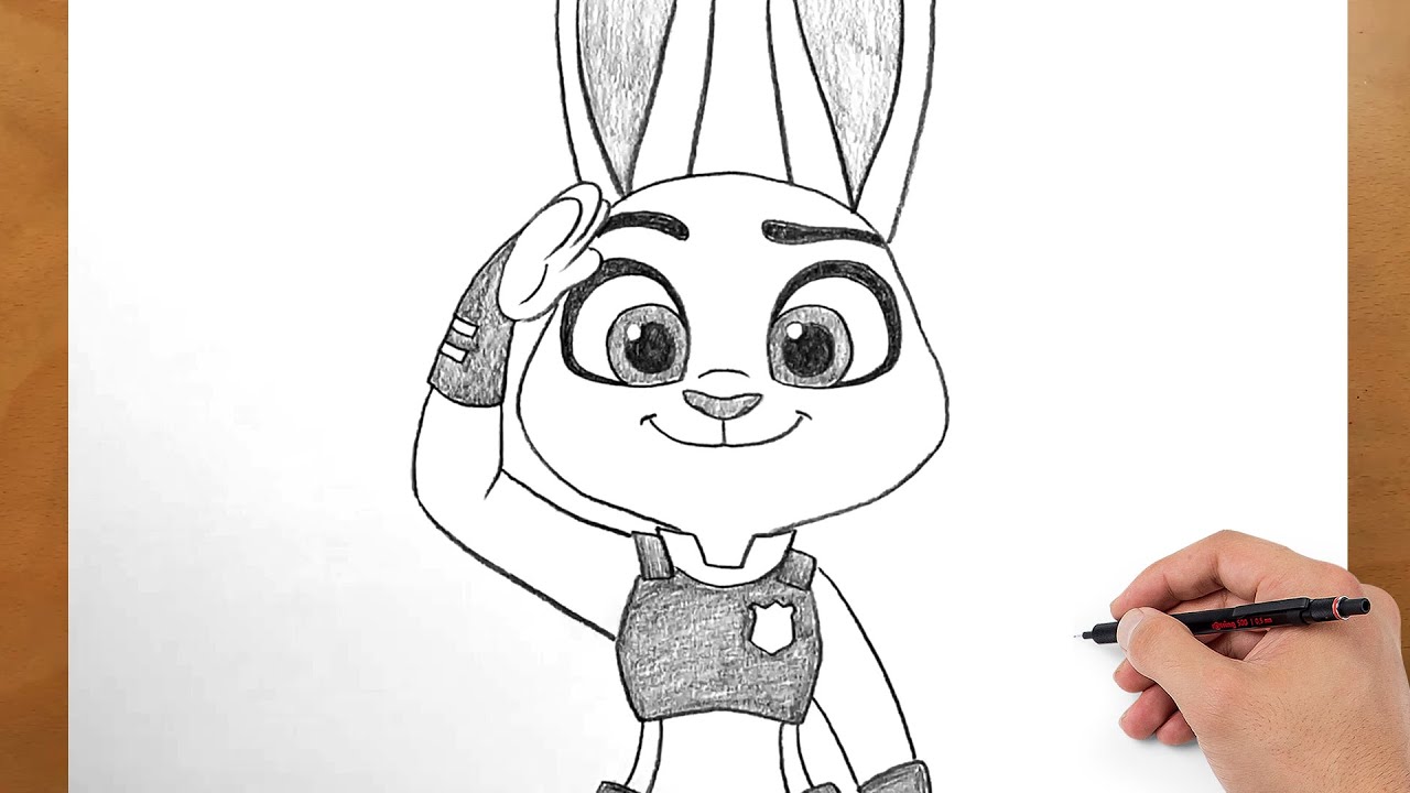 How to Draw JUDY HOPPS (Zootropolis) | Easy Pencil Sketch