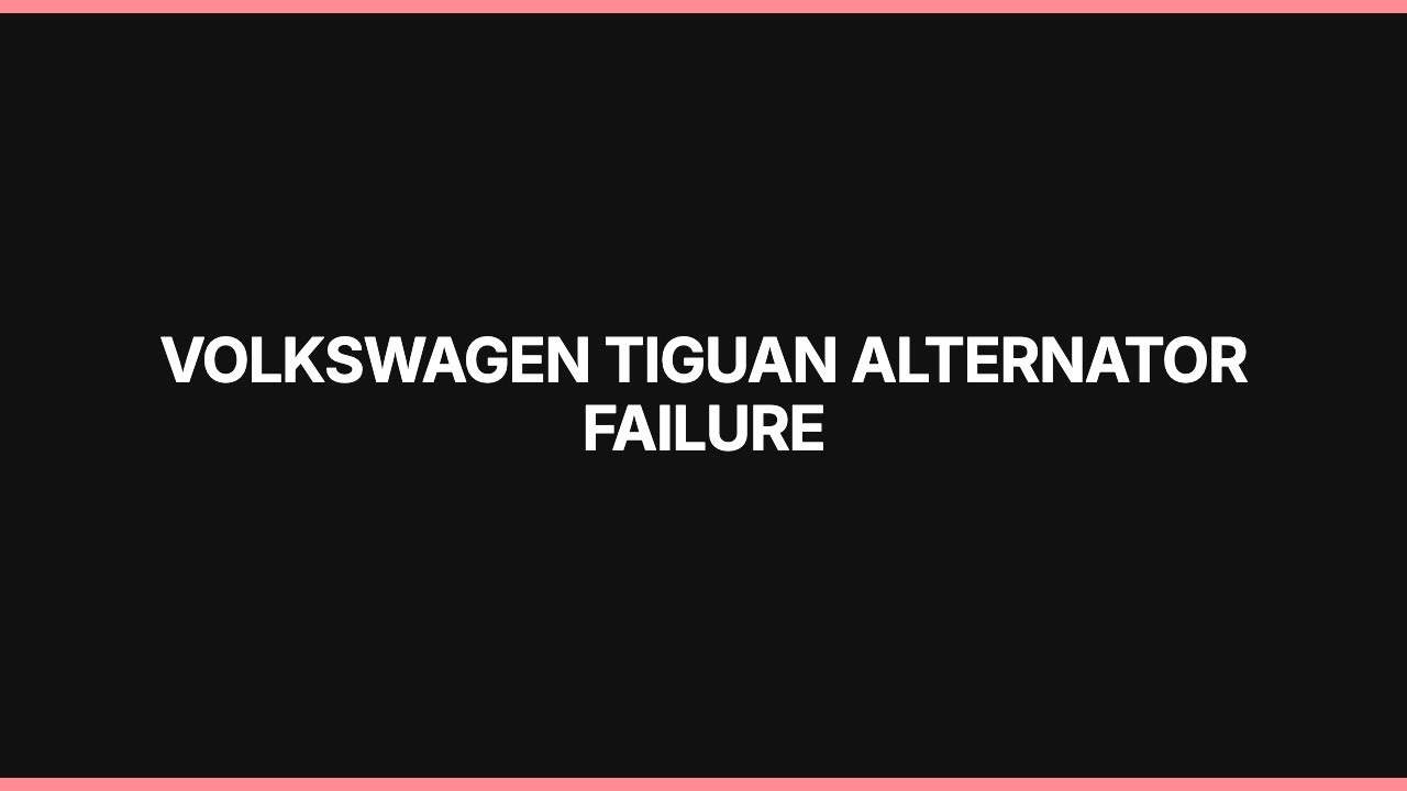 Volkswagen Tiguan Alternator Failure: Diagnosis & Repair - YouTube