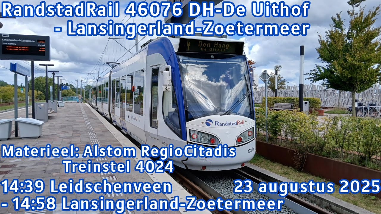 Rit met de HTM RegioCitadis #4024 als RR 46076 van L'schenv. naar Lansingerl.-Z. | Treinritten (51)