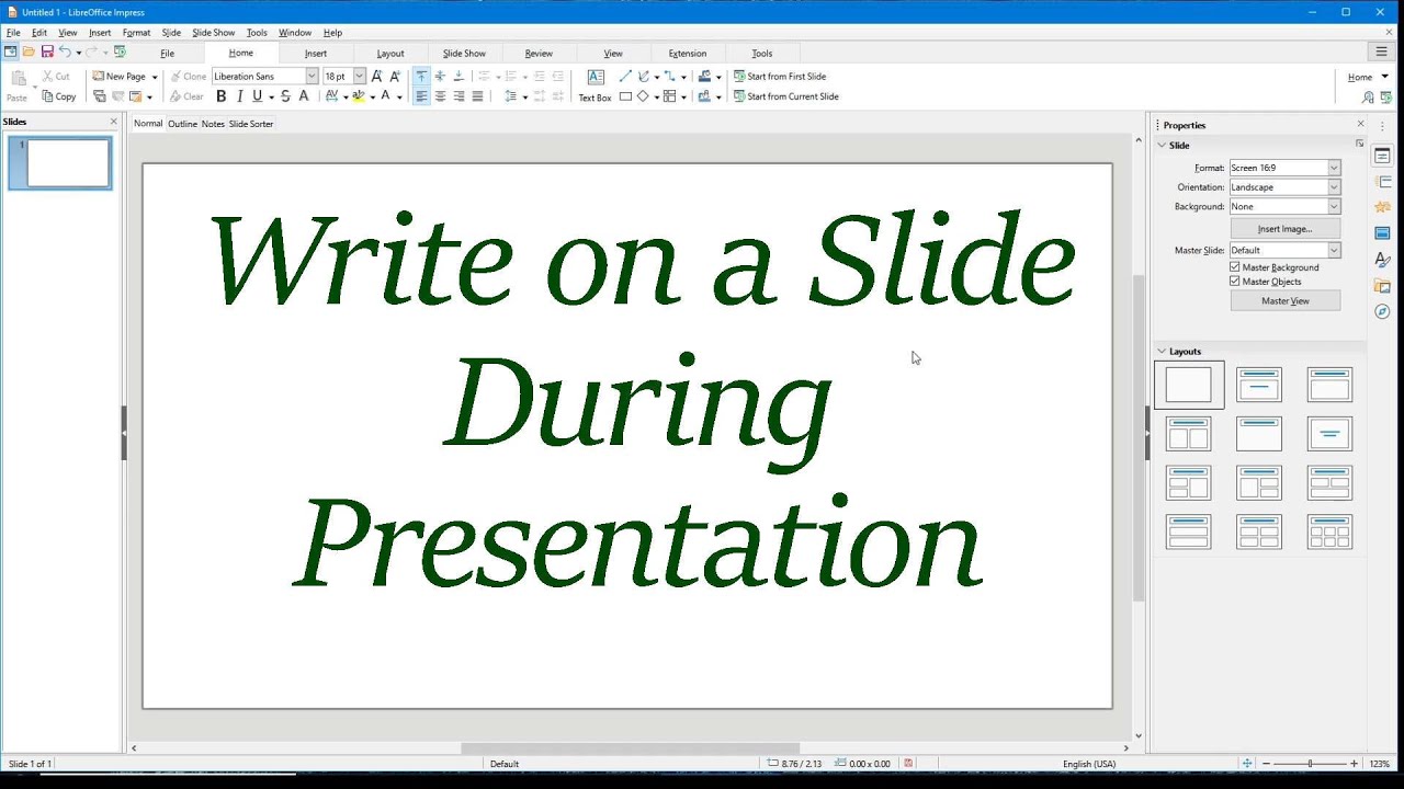 libreoffice how to start presentation