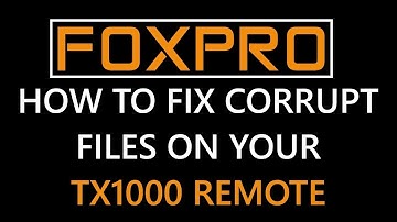 Corrupt Files on FoxPro TX1000 Remote! How to Fix!