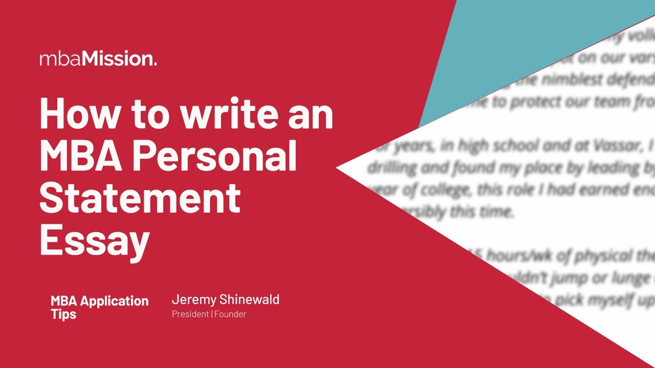 mba personal statement writing service