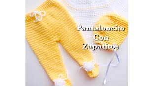 Pantaloncito a crochet con zapatitos para bebe recién nacido paso a paso /  Pantalón a crochet 0-3M - YouTube