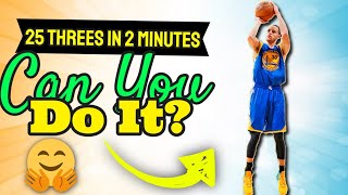 Basketball Pressure Shooting Drills: 25 3 Pointers in 2 Minutes - Can You Do it?