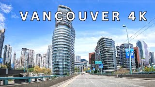 Exploring The Streets Of Downtown Vancouver, Canada  4k Cityscape Tour