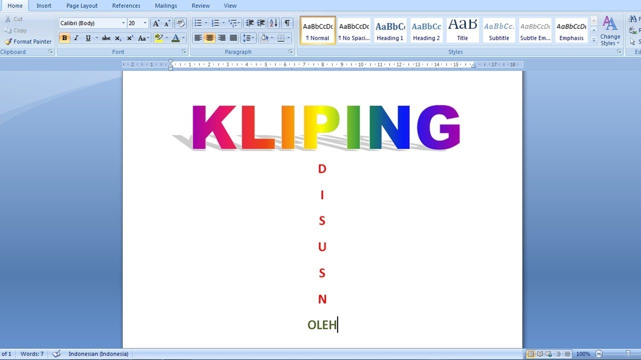 Cara Membuat Tugas Kliping Sekolahan di Microsoft Word 