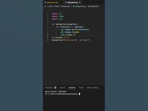 Delay (Typewriter) Printing in Python - YouTube