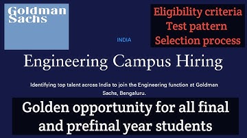 Goldman Sachs Engineers Campus Hiring Program|2021 & 2022 Batch|Off Campus|Analyst|Summer Internship