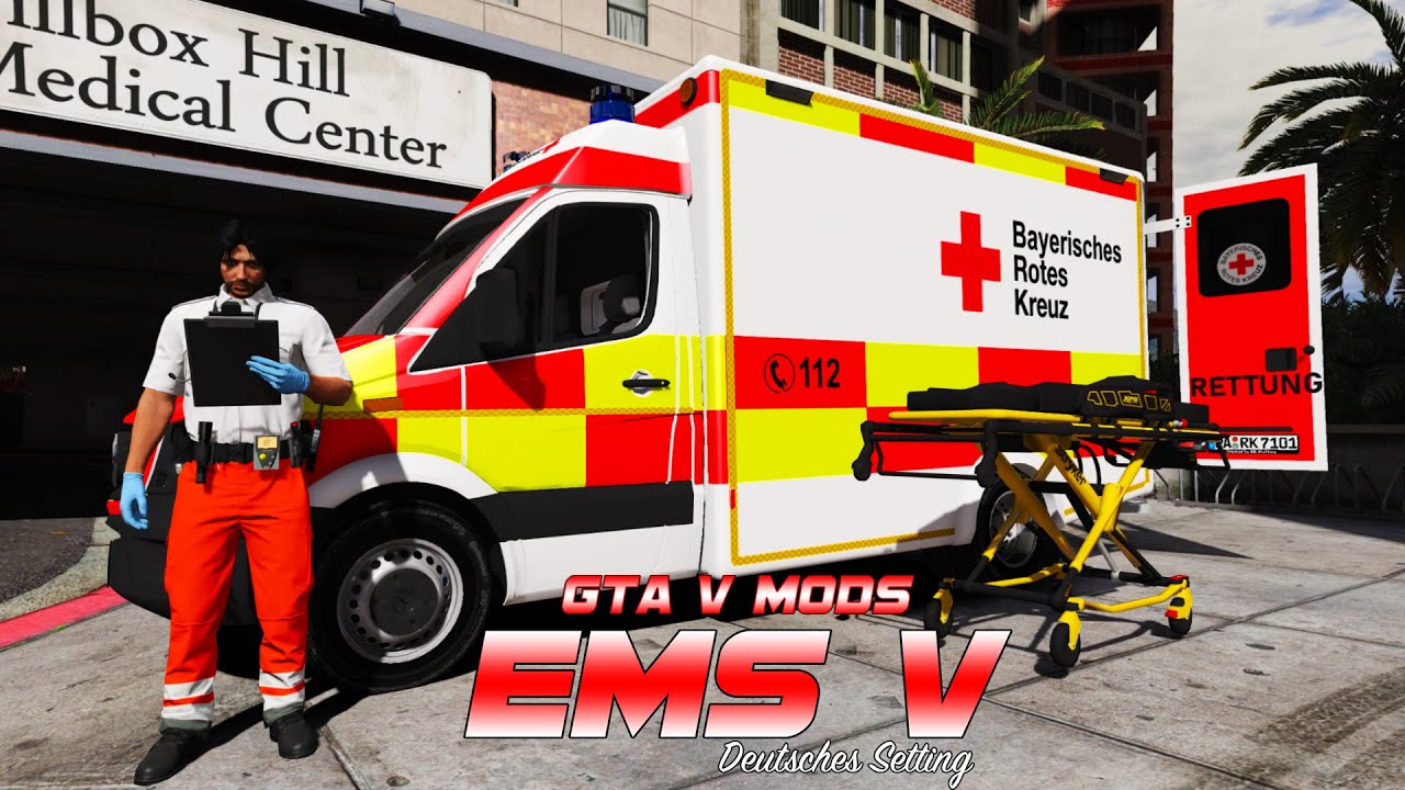GTA V: EMS-MODS ➤ #18: BRANDNEUER Sanitäter-MOD ausprobiert als RTW! [4K|Deutsch]