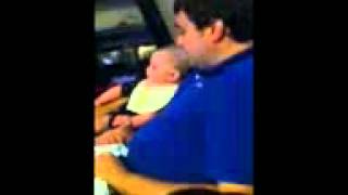Cute Baby Blows Raspberries With Dad