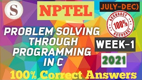 Problem solving through Programming In C||WEEK- 1Assignment Answers 2021(2) ||#NPTEL||#C||#SKumarEdu