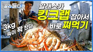 속이 꽉 들어찬 대형 킹크랩! 알래스카 바다에서 막 건져올려 바로 쪄 먹기|미국 알래스카 코체부 바다 낚시|갑각류 먹방|세계테마기행|#골라듄다큐