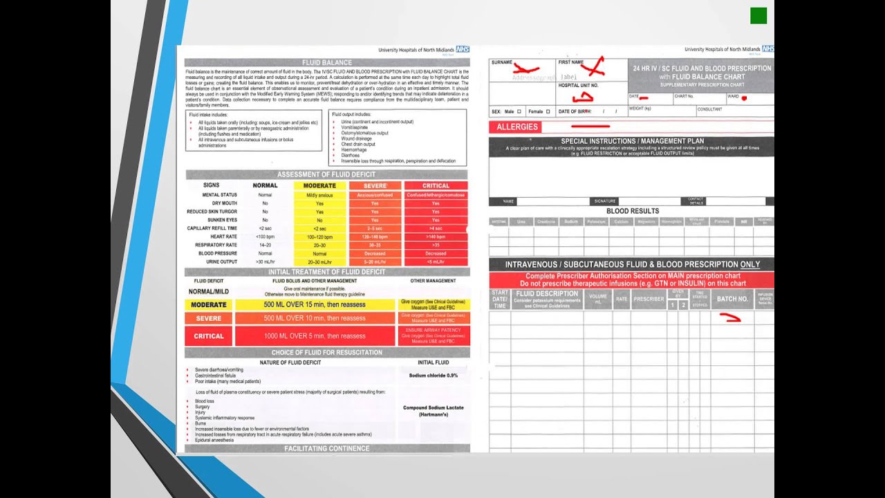 24 Hour Fluid Balance Chart