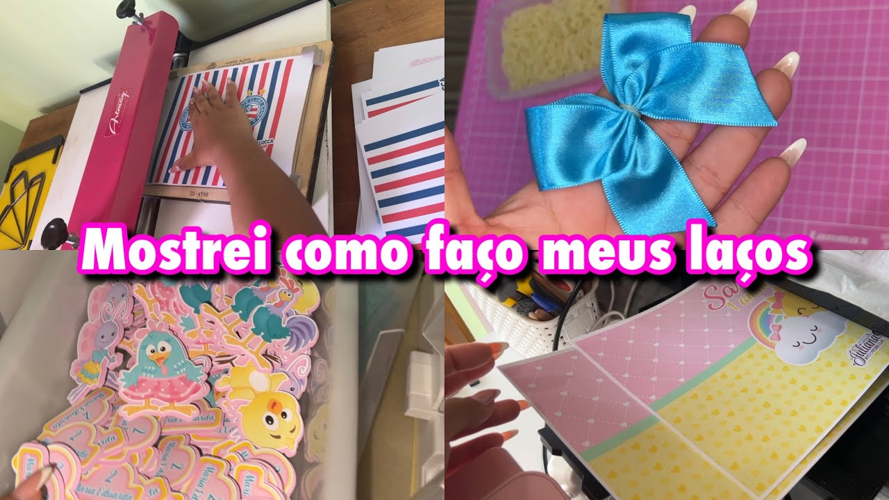 Cortei muita caixa + como faço meus laços? Trabalhando com papelaria personalIzada