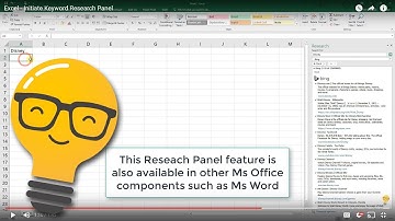 Excel - Initiate Keyword Research Panel