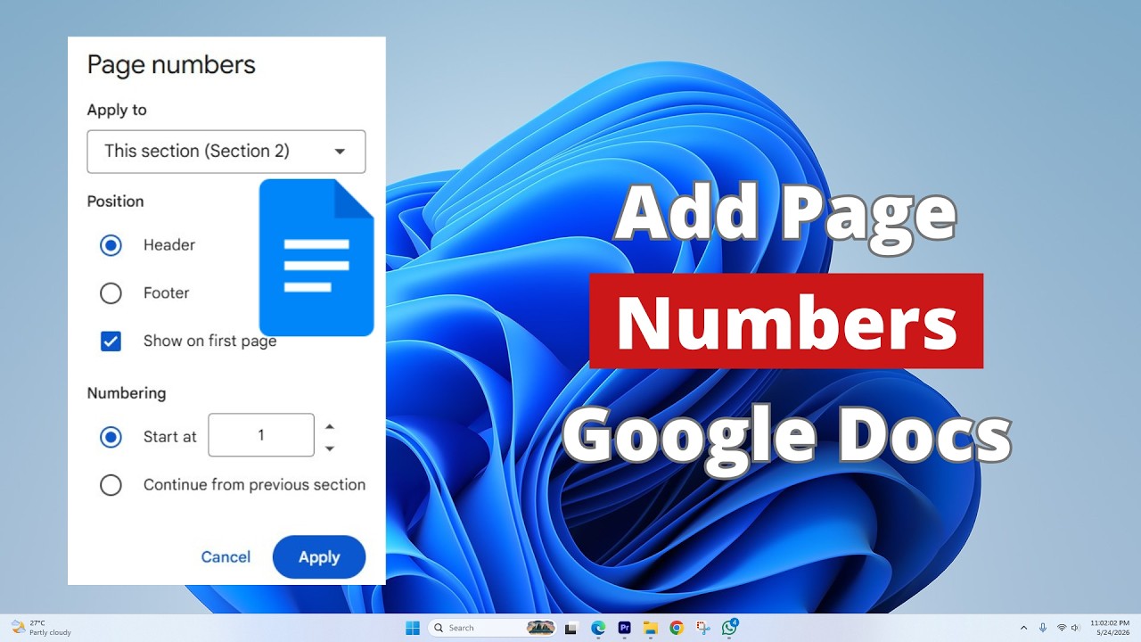 How to Add Page Numbers in Google Docs Starting From a Specific Page ...