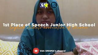 1st WINNER OF SPEECH (JUNIOR HIGH SCHOOL) COMPETITION NEF 2020