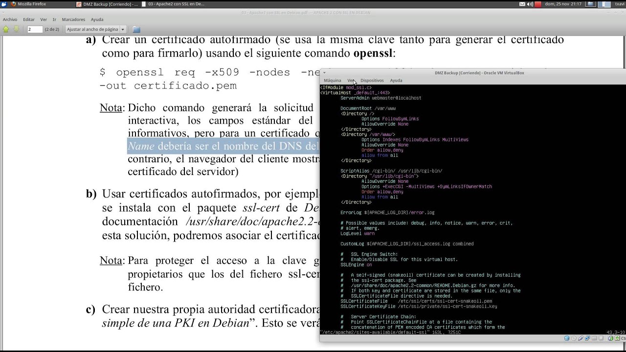 Apache 2 con ssl en debian youtube