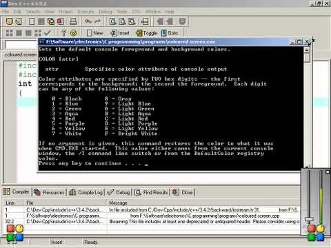 Dev C++ hmanga background color siam dan