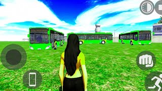 City Bus Simulator 3D Gameplay | Girl Character Driving Green Metro Buses screenshot 5