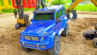 Funny Story with Car Toys Excavator Monster Truck Toy Activity