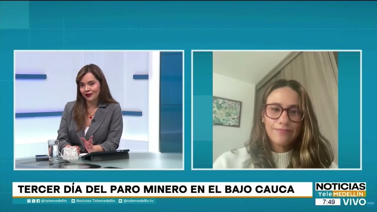 Diana Agudelo, docente, fue invitada a Noticias Telemedellín - situación minera en el departamento.