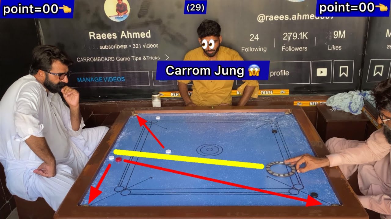 carrom board king club big match ￼￼jung 😳 Munir Cheema (vs) ￼ Sir Akram ￼￼aj ki  dangerous fight, ￼￼