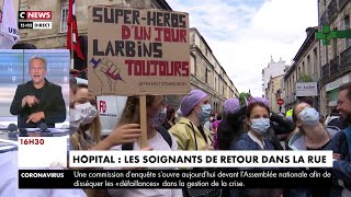 Hôpital : les soignants dans la rue à Bordeaux