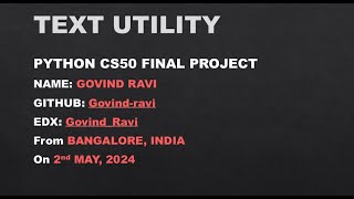 Text Utility | Final project CS50 python