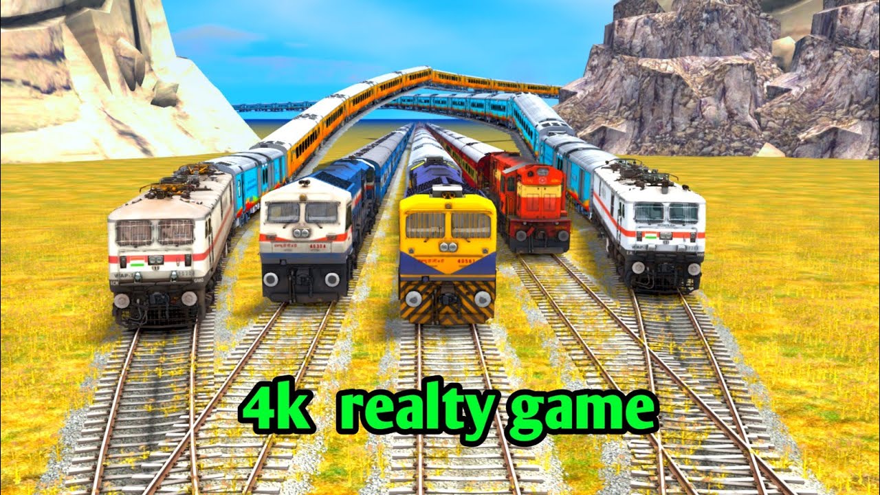 5 high speed express train crossing on railroad tracks - YouTube